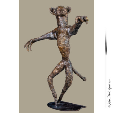 Sculpture titled "Sifaka" by Frederique De Meester, Original Artwork, Bronze