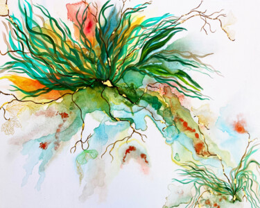 Peinture intitulée "Algues et Coraux" par Frédérique Fabri, Œuvre d'art originale, Acrylique