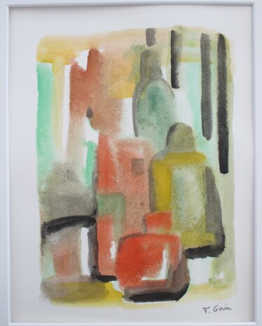 Картина под названием "promenade" - Frédérique Girin, Подлинное произведение искусства, Акварель Установлен на плексиглас