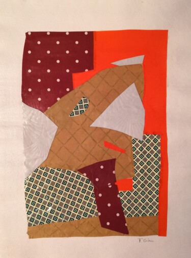 Collages intitulée "Monsieur" par Frédérique Girin, Œuvre d'art originale, Collages Monté sur Plexiglas