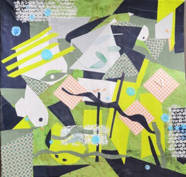 Collages titled "Néons" by Frédérique Girin, Original Artwork, Collages