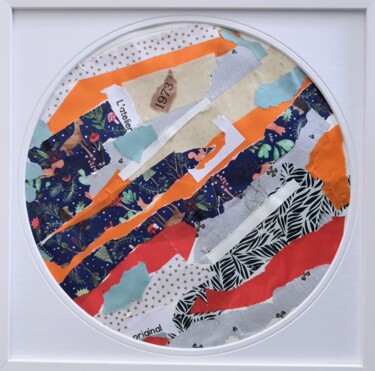 Collages titled "Atmosphère" by Frédérique Girin, Original Artwork, Collages Mounted on Glass