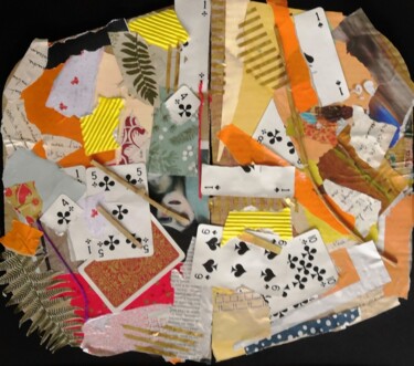 Collages intitolato "Abstraction cubiste" da Frédérique Girin, Opera d'arte originale, Collages Montato su Plexiglass