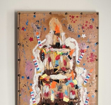 Картина под названием "Anniversaire" - Frédérique Girin, Подлинное произведение искусства, Акрил Установлен на Деревянная па…