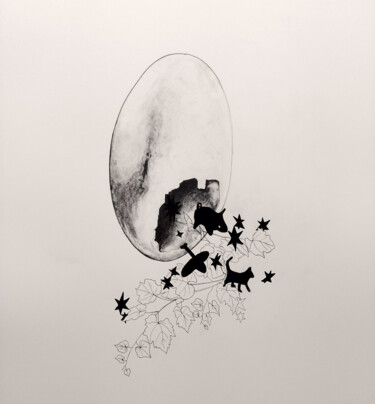 Drawing titled "Charms" by Frédérique Lanquetin, Original Artwork, Pencil