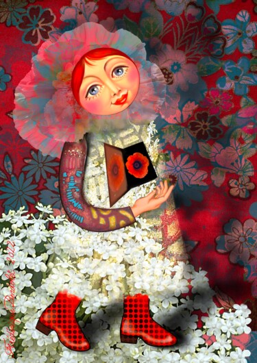 数字艺术 标题为“Ouverture du cœur d…” 由Frédérique Lecoq, 原创艺术品, 数字油画