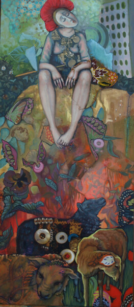 Pittura intitolato "" La Transfiguratio…" da Frédérique Lecoq, Opera d'arte originale, Acrilico Montato su Telaio per barell…