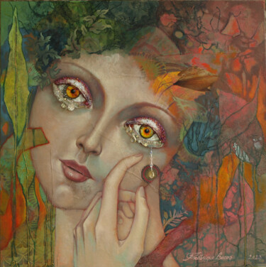 Peinture intitulée "Le pouvoir des larm…" par Frédérique Lecoq, Œuvre d'art originale, Acrylique