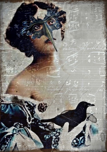Arts numériques intitulée "Masque 6" par Frédérique Longrée, Œuvre d'art originale, Photo montage