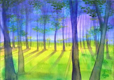 "Forêt bleue" başlıklı Tablo Frederique Loudin tarafından, Orijinal sanat, Suluboya