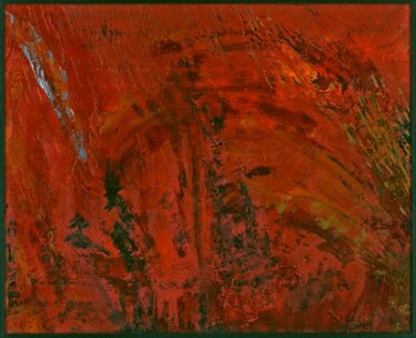 Painting titled "rouge" by Frédérique Louvet, Original Artwork, Acrylic Mounted on Wood Stretcher frame