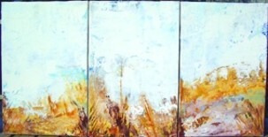 Peinture intitulée "Reverie sur la dune" par Frédérique Louvet, Œuvre d'art originale, Huile