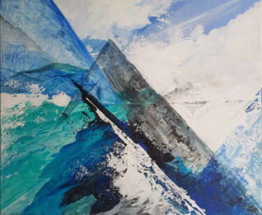 Schilderij getiteld "GLACIER" door Frédérique Louvet, Origineel Kunstwerk, Acryl