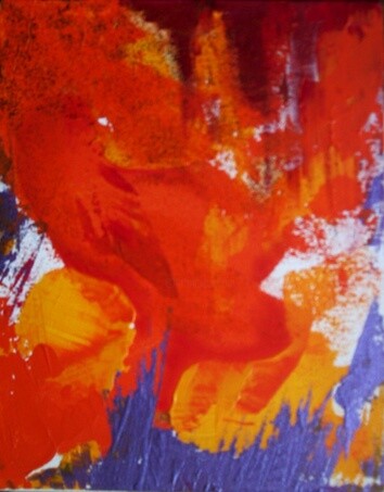 Peinture intitulée "Orange 2" par Frédérique Louvet, Œuvre d'art originale, Acrylique Monté sur Châssis en bois