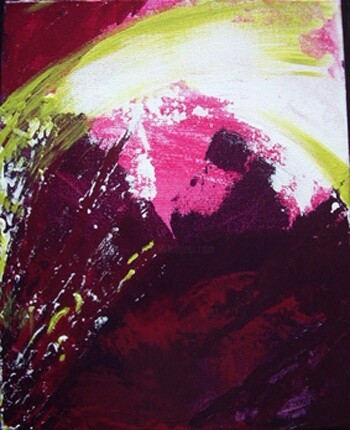 Peinture intitulée "Purple 4" par Frédérique Louvet, Œuvre d'art originale, Acrylique