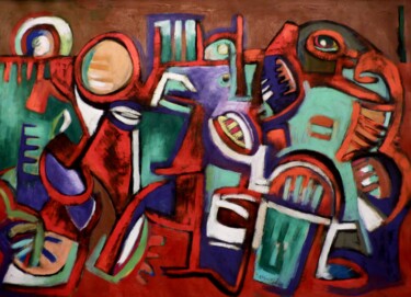 Peinture intitulée ""Force rouge de 201…" par Frédérique Manley, Œuvre d'art originale, Huile