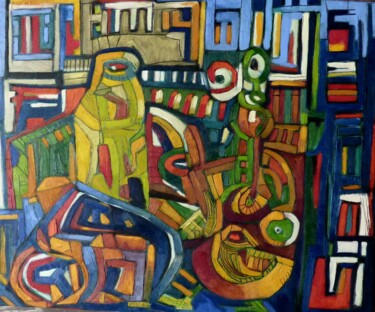 Painting titled ""nature morte d'Avr…" by Frédérique Manley, Original Artwork, Oil