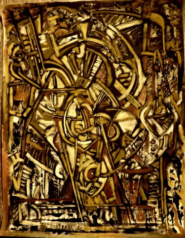 Malerei mit dem Titel ""Torpeur 2021"" von Frédérique Manley, Original-Kunstwerk, Öl