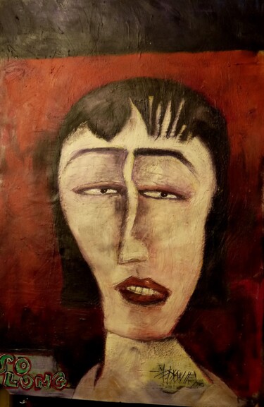 Malerei mit dem Titel ""portrait oublié" 2…" von Frédérique Manley, Original-Kunstwerk, Öl