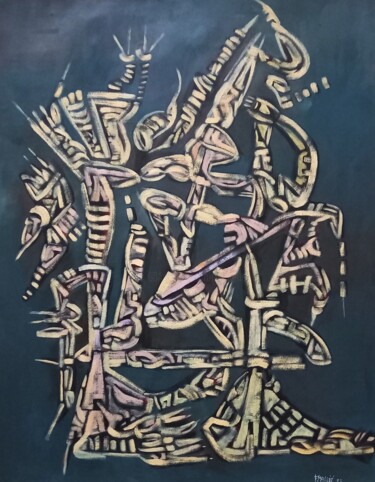 Painting titled "Janvier 2023" by Frédérique Manley, Original Artwork, Oil