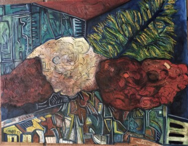 Pintura intitulada "bouquet 2022" por Frédérique Manley, Obras de arte originais, Óleo