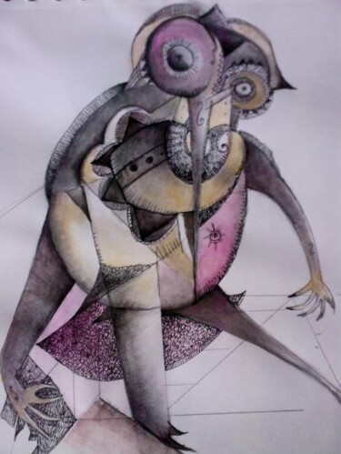 Dibujo titulada "insecte" por Frédérique Manley, Obra de arte original, Tinta