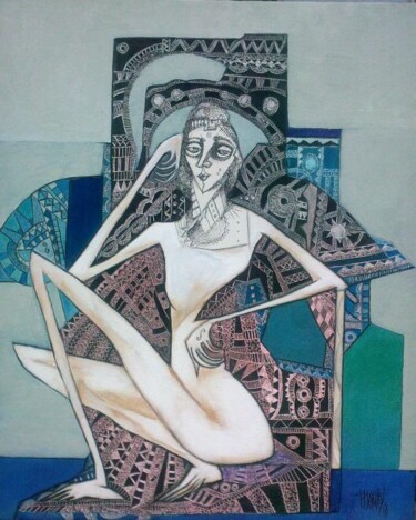 Peinture intitulée "lassitude" par Frédérique Manley, Œuvre d'art originale, Gouache
