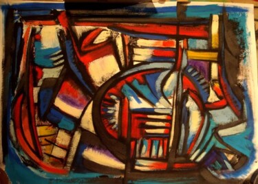 Painting titled "mon monde 2010" by Frédérique Manley, Original Artwork, Oil