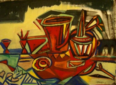 Painting titled "nature morte" by Frédérique Manley, Original Artwork, Oil