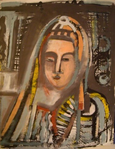 Peinture intitulée ""la mariée de mars"" par Frédérique Manley, Œuvre d'art originale
