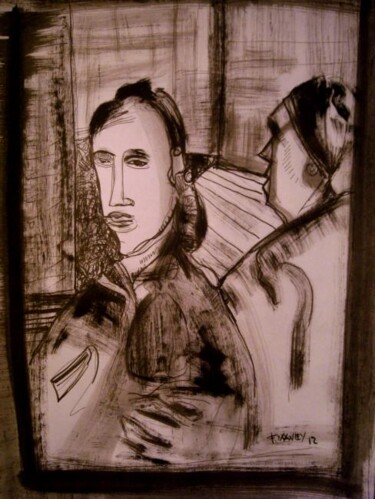 Disegno intitolato "portraits" da Frédérique Manley, Opera d'arte originale, Inchiostro