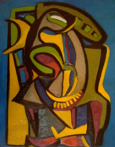 Peinture intitulée ""construction de ja…" par Frédérique Manley, Œuvre d'art originale, Huile