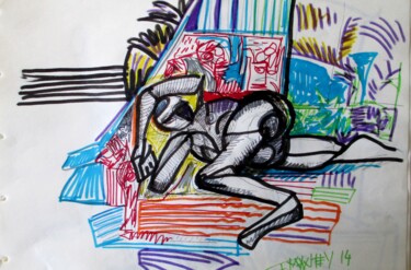 ""l'endormi"" başlıklı Resim Frédérique Manley tarafından, Orijinal sanat, Işaretleyici