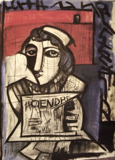 Peinture intitulée ""A VENDRE"" par Frédérique Manley, Œuvre d'art originale, Huile