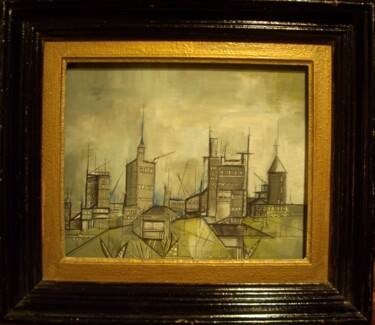 Peinture intitulée ""la ville perdue"" par Frédérique Manley, Œuvre d'art originale, Gouache