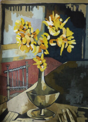 Malerei mit dem Titel ""les jonquilles de…" von Frédérique Manley, Original-Kunstwerk, Öl