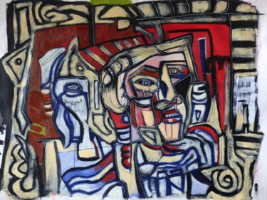 Painting titled ""dédoublement"" by Frédérique Manley, Original Artwork, Oil