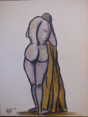 Dibujo titulada "nu de 1986" por Frédérique Manley, Obra de arte original, Pastel