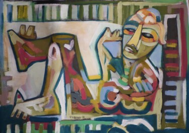 Malerei mit dem Titel ""au soleil"" von Frédérique Manley, Original-Kunstwerk, Öl