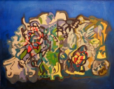 Peinture intitulée ""le magma du désesp…" par Frédérique Manley, Œuvre d'art originale, Huile