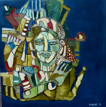 Peinture intitulée ""Rêve bleu d'Avril"" par Frédérique Manley, Œuvre d'art originale, Huile
