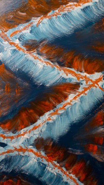 Painting titled "La Grande Muraille" by Frédérique Mosimann, Original Artwork, Acrylic Mounted on Wood Stretcher frame