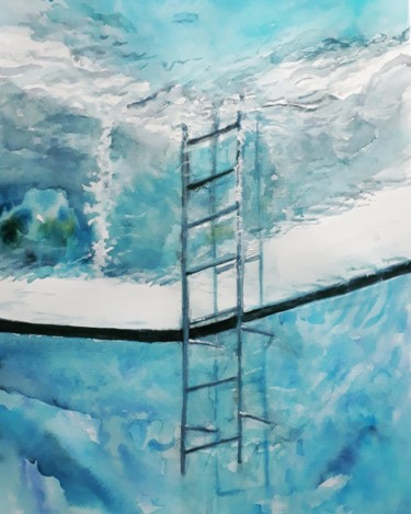 Pittura intitolato "Underwater" da Freeneuron, Opera d'arte originale, Acquarello