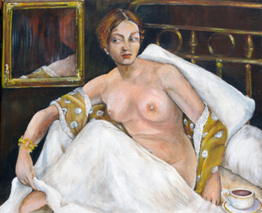 Malerei mit dem Titel "Venus au miroir" von Frédérique Huet, Original-Kunstwerk, Acryl