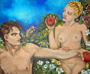 Painting titled "Eden" by Frédérique Huet, Original Artwork, Acrylic