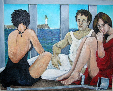 Schilderij getiteld "Le balcon" door Frédérique Huet, Origineel Kunstwerk, Acryl