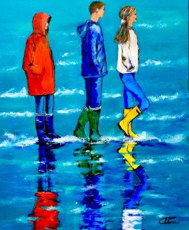 Картина под названием "Les bottes" - Frédérique Bernier, Подлинное произведение искусства, Акрил Установлен на Деревянная ра…