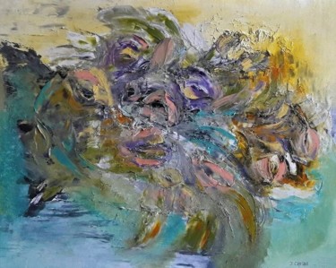 Painting titled "VAGUE FLORALE" by Frederique Cantais, Original Artwork