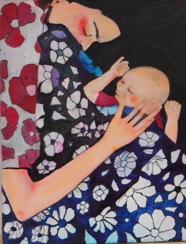 Peinture intitulée "kim et alexanne" par Frederique Chaplet, Œuvre d'art originale