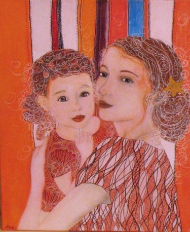 Peinture intitulée "les deux soeurs" par Frederique Chaplet, Œuvre d'art originale
